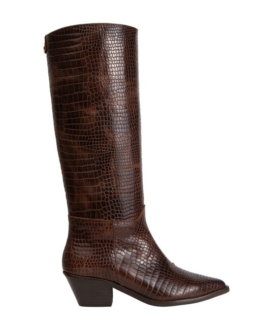 Botas de mujer de piel efecto coco color marrón · Vienty · El Corte Inglés