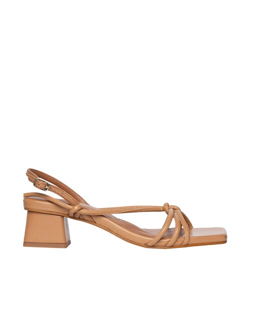 Sandalias de tacón de mujer color camel con cordones · Vienty · El Corte  Inglés