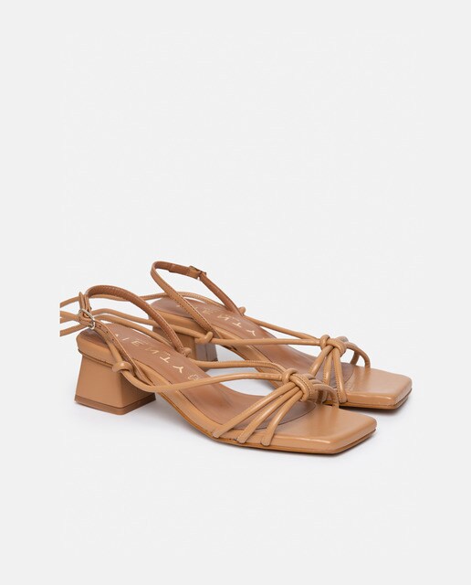 Sandalias de tacón de mujer color camel con cordones · Vienty · El Corte  Inglés