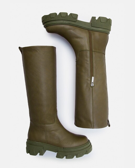Botas de mujer de piel color kaki · Vienty · El Corte Inglés