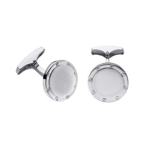 Imagen 0 de Gemelos redondos de plata de ley