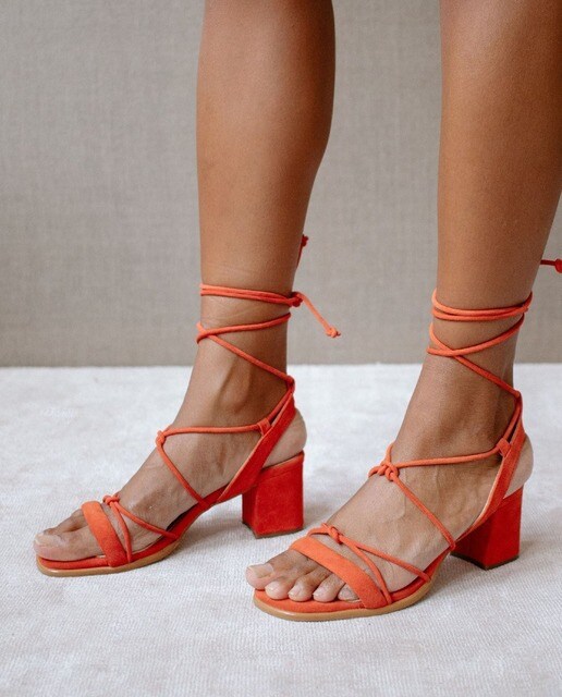 Sandalias de tacón de mujer de ante en color naranja · Alohas · El Corte  Inglés