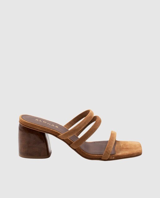 Sandalias de tacón de mujer de ante en color marrón · Alohas · El Corte  Inglés