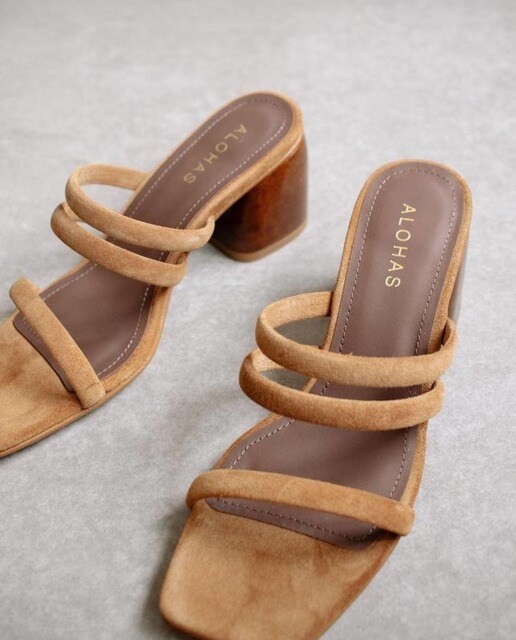 Sandalias de tacón de mujer de ante en color marrón · Alohas · El Corte  Inglés