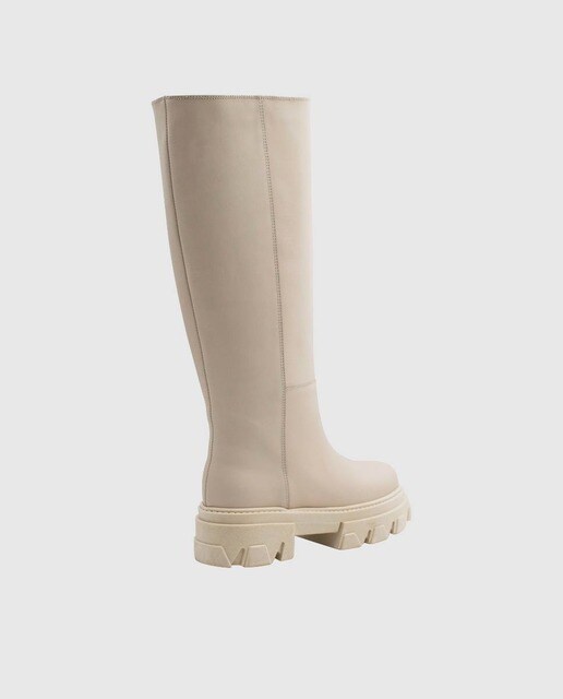 Botas de mujer de cuero en color blanco crudo · Alohas · El Corte Inglés