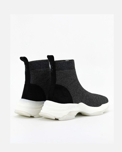 Zapatillas deportivas de mujer de caña alta elásticas en gris oscuro · Mim  Shoes · El Corte Inglés