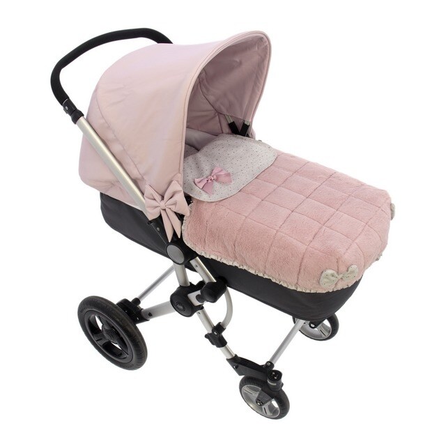 Saco de coche o capazo universal Rosy Fuentes en rosa