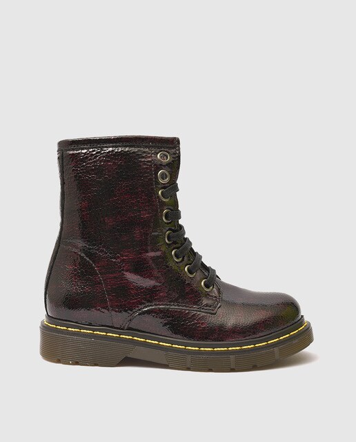 Botas de niña Mr Mac Shoes by Yowas en charol burdeos con cierre de  cordones y cremallera · Mr. Mac Shoes · El Corte Inglés