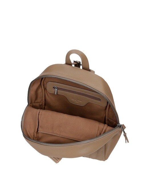 Mochila de mujer Pepe Jeans Lia en beige con bolsillo frontal · Pepe Jeans  · El Corte Inglés