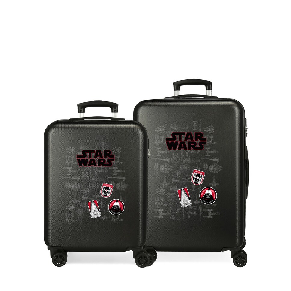Conjunto de bagagem (cabine e média) Space Mission rígida com 91L de capacidade Preto-1