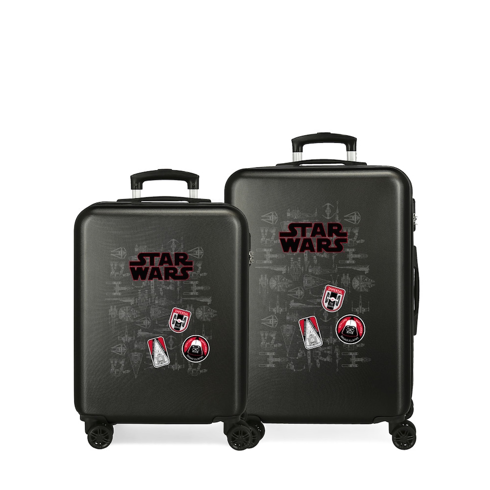 Conjunto de bagagem (cabine e média) Space Mission rígida com 91L de capacidade Preto-1