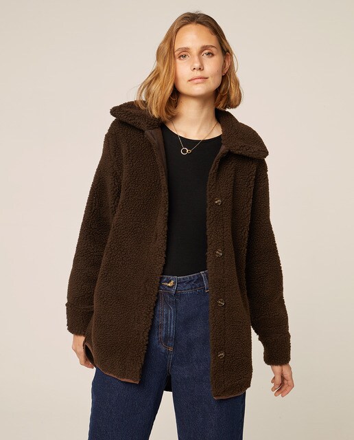 Cazadora de mujer oversize efecto borrego · System Action · El Corte Inglés