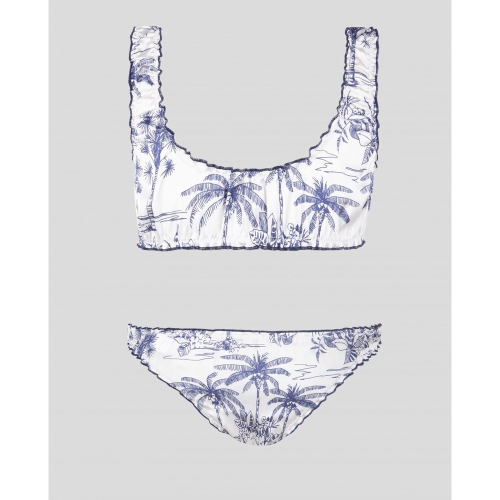 Sujetador sin aro Palmeras en color - Robin Collection - Blanco Blanco-4