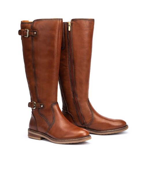 Botas de mujer Pikolinos de piel con cremallera en color marrón · Pikolinos  · El Corte Inglés
