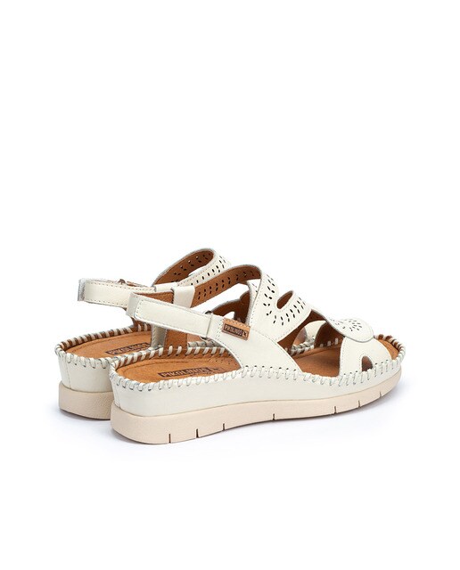 Sandalias de cuña de mujer Pikolinos de piel en blanco con detalle cosido ·  Pikolinos · El Corte Inglés