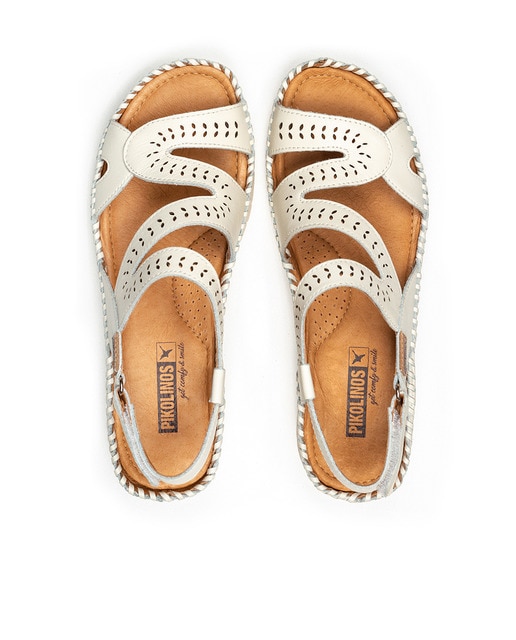 Sandalias de cuña de mujer Pikolinos de piel en blanco con detalle cosido ·  Pikolinos · El Corte Inglés