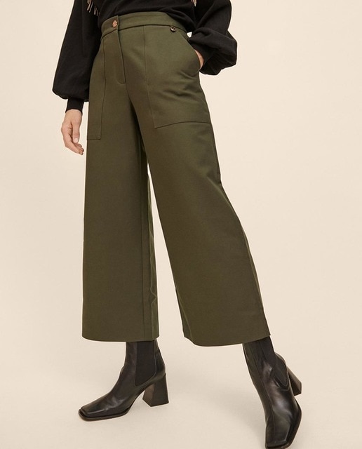 Pantalón culotte de mujer en kaki · Lola Casademunt · El Corte Inglés