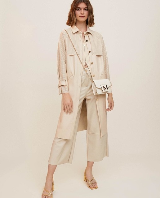 Gabardina de mujer efecto piel con cuello camisero · Lola Casademunt · El  Corte Inglés