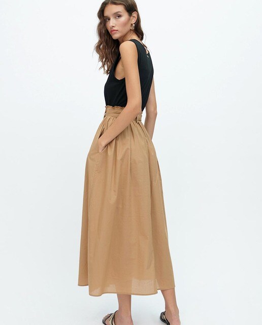 Vestido combinado en punto y falda con cinturón · Lola Casademunt · El  Corte Inglés