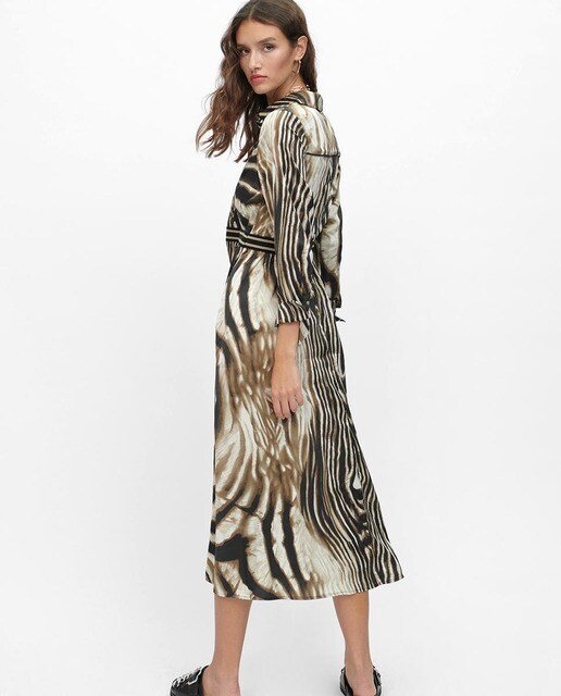 Vestido midi de manga larga con estampado animal · Lola Casademunt · El  Corte Inglés