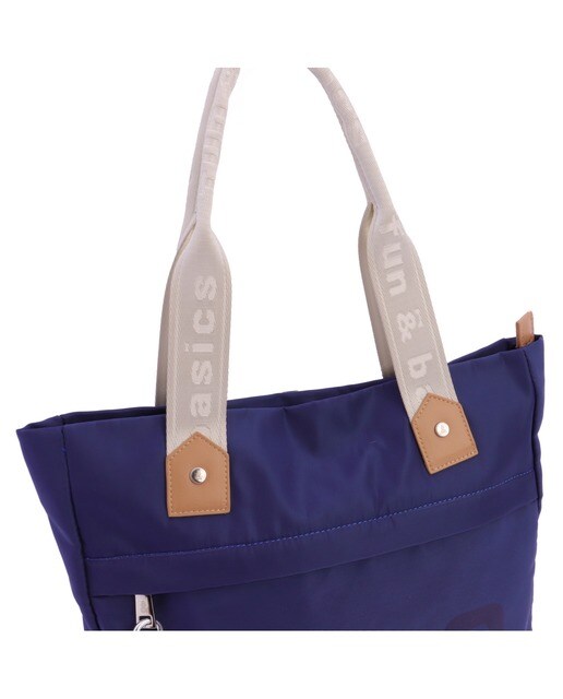Bolso de hombro de mujer Fernanda de nylon azul con cremallera · Fun \u0026  Basics · El Corte Inglés