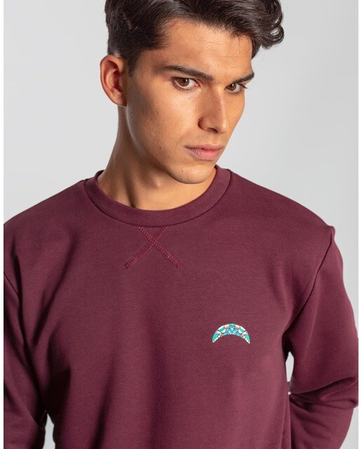 Sudadera de hombre en color granate con estampado en la espalda · Skydiver  · El Corte Inglés