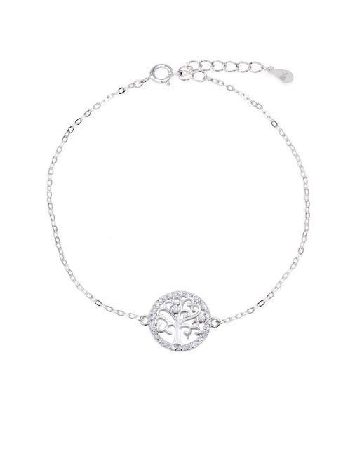 Pulsera de plata de ley 925 bañada en rodio con árbol de la vida y  circonitas · OKsilver · El Corte Inglés