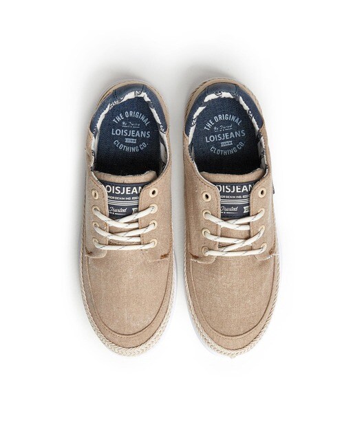 Zapatillas de lona de hombre en beige con cordones · Lois · El Corte Inglés