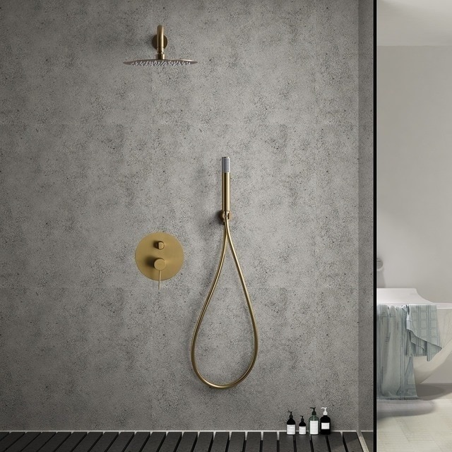 Conjunto de ducha monomando empotrado Line Imex - Oro Oro-2