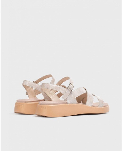Sandalias planas de mujer de piel color natural · Wonders · El Corte Inglés