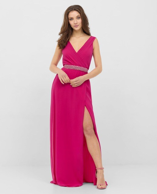Vestido largo con falda recta con abertura · Veneno en la piel · El Corte  Inglés