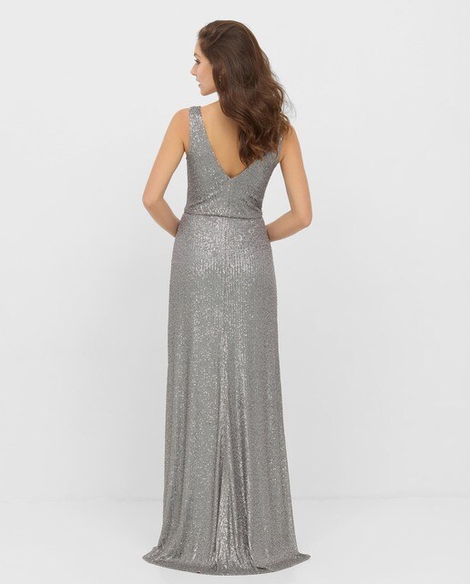 Vestido largo con escote en pico y lentejuelas · Veneno en la piel · El  Corte Inglés
