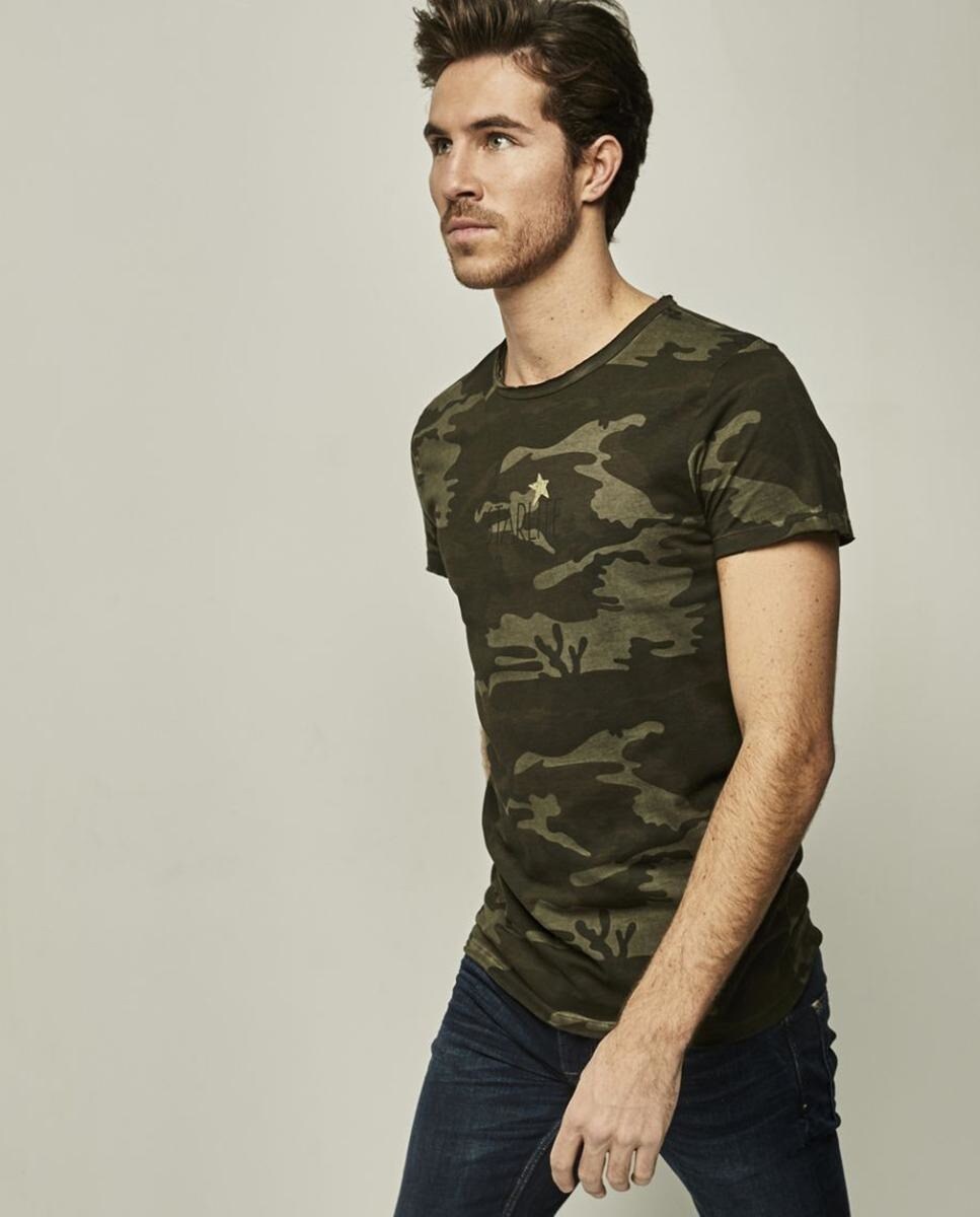 Camiseta de hombre en verde de manga corta · Starlite · El GAME Hombre Caza Camuflaje Manga Corta Cuello Redondo