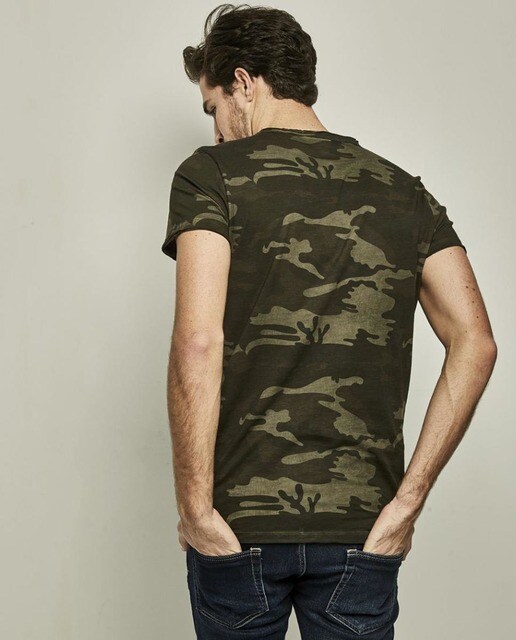 Camiseta de hombre en verde de manga corta · Starlite · El GAME Hombre Caza Camuflaje Manga Corta Cuello Redondo