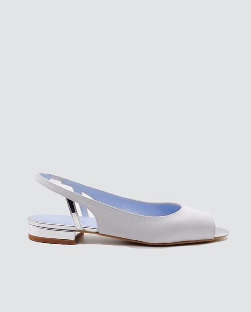 Sandalias planas de mujer by Claudia Civilleri de raso en color plata ·  CIVI · El Corte Inglés