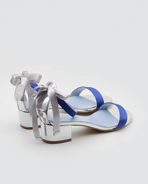 Sandalias planas de mujer by Claudia Civilleri de raso color azul · CIVI ·  El Corte Inglés