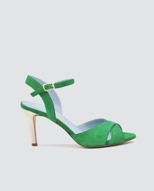 Sandalias de tacón de mujer en ante verde esmeralda · CIVI · El Corte Inglés