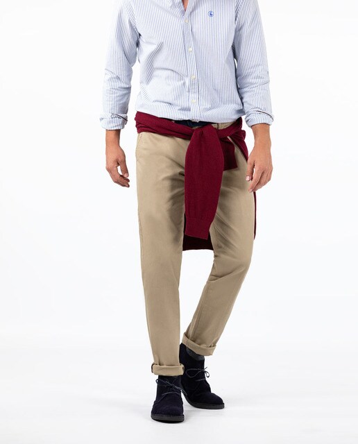Chino de hombre regular en color beige · El Ganso · El Corte Inglés