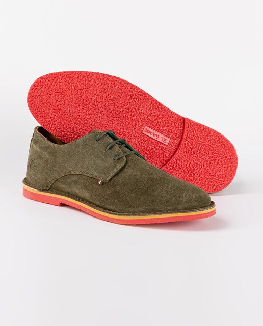 Zapatos de cordones de hombre de serraje en color kaki · El Ganso · El  Corte Inglés