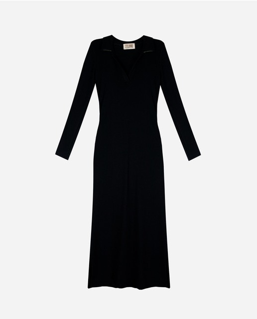 Vestido midi canalé cuello polo · The-Are · El Corte Inglés