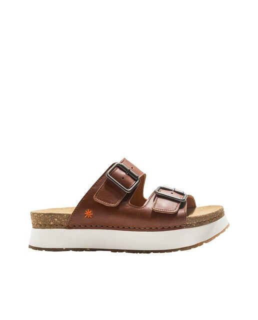 Sandalias de plataforma de mujer ART con cierre de hebilla en color marrón  · ART · El Corte Inglés