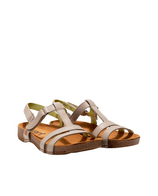 Sandalias planas de mujer con autocierre adhesivo en color beige · ART · El  Corte Inglés