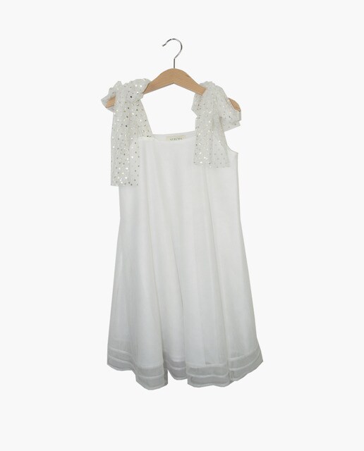 Vestido De Nina Atado A Los Hombros En Blanco Nueces Kids El Corte Ingles