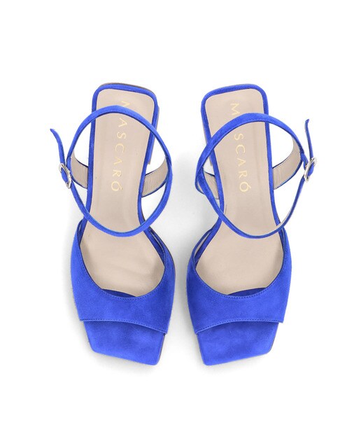 Sandalias de tacón de mujer en ante azul · Mascaró · El Corte Inglés