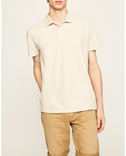 polo beige hombre