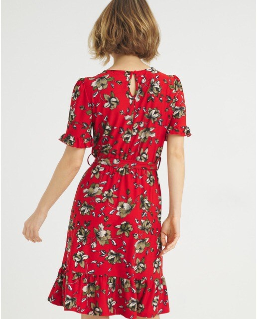 Vestido de flores con lazada y bajo con volante · Inside · El Corte Inglés