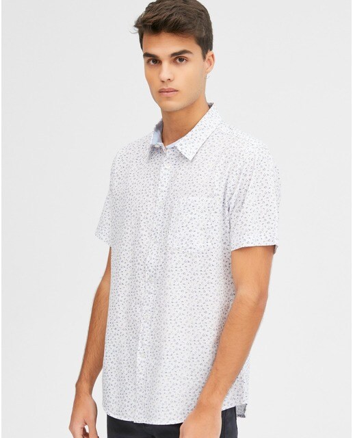 Camisa de hombre de corte regular con estampado flores color blanco ·  Inside · El Corte Inglés