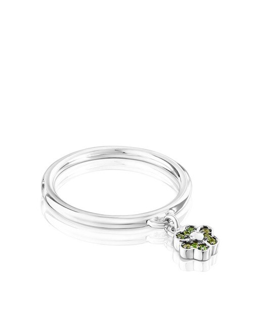 Anillo Tous New Motif de plata con flor de cromodiópsidos · Tous · El Corte  Inglés