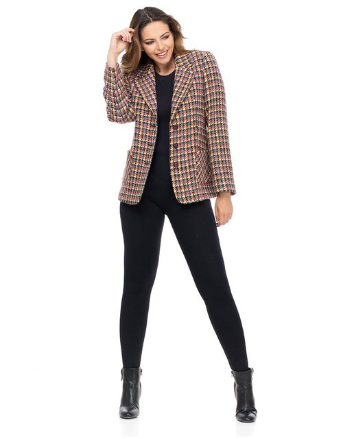 Blazer de mujer de cuadros multicolor con tres botones · FSH · El Corte  Inglés