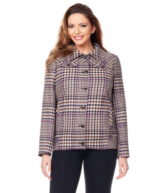Chaqueta de mujer de cuadros con cuello camisero · FSH · El Corte Inglés